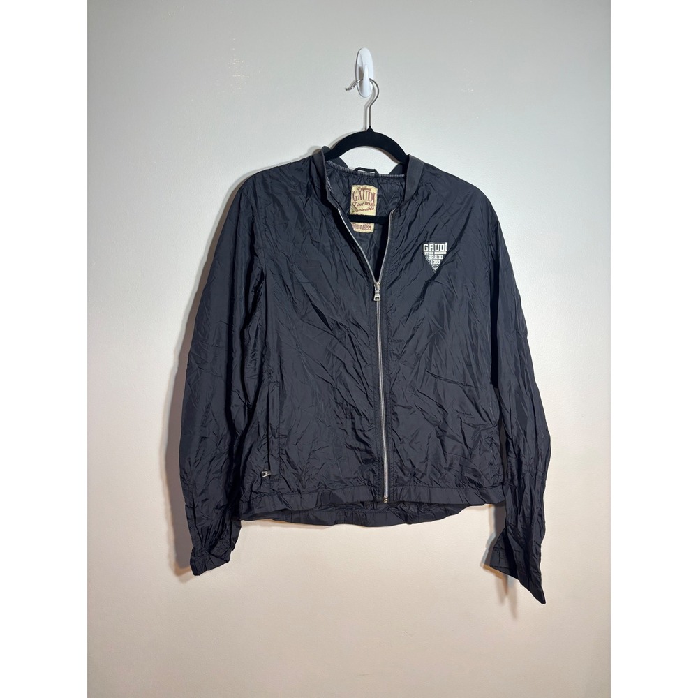 GAUDI Mens Black Lightweight Zip Up Bomber Jacket Casual Style Size M‎